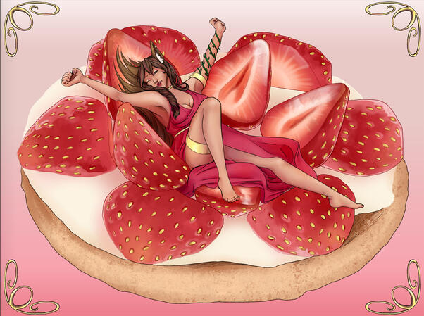 strawberry cake commission